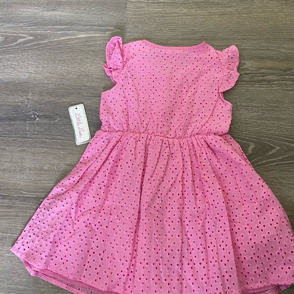 Little Lass Pink Ruffled Buttoned Sundress - Picture 4 of 4